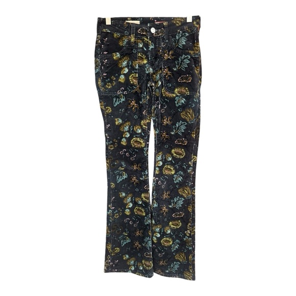 Anthropologie Pilcro The Icon Corduroy Flare Low-Rise Jeans Pants Floral Size 23 - Picture 4 of 15